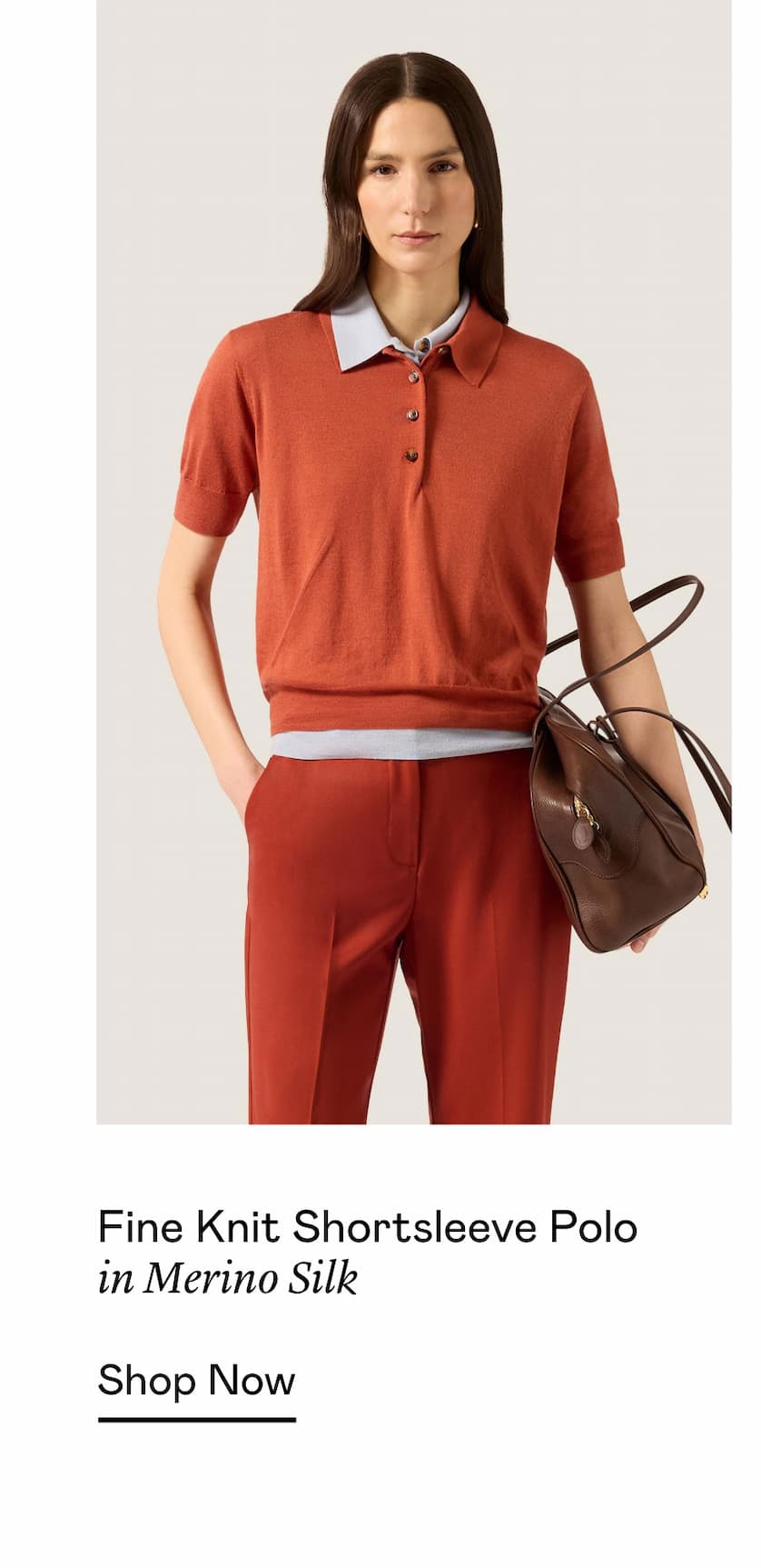 Fine Knit Shortsleeve Polo in Merino Silk Fine Knit Shortsleeve Polo in Merino Silk