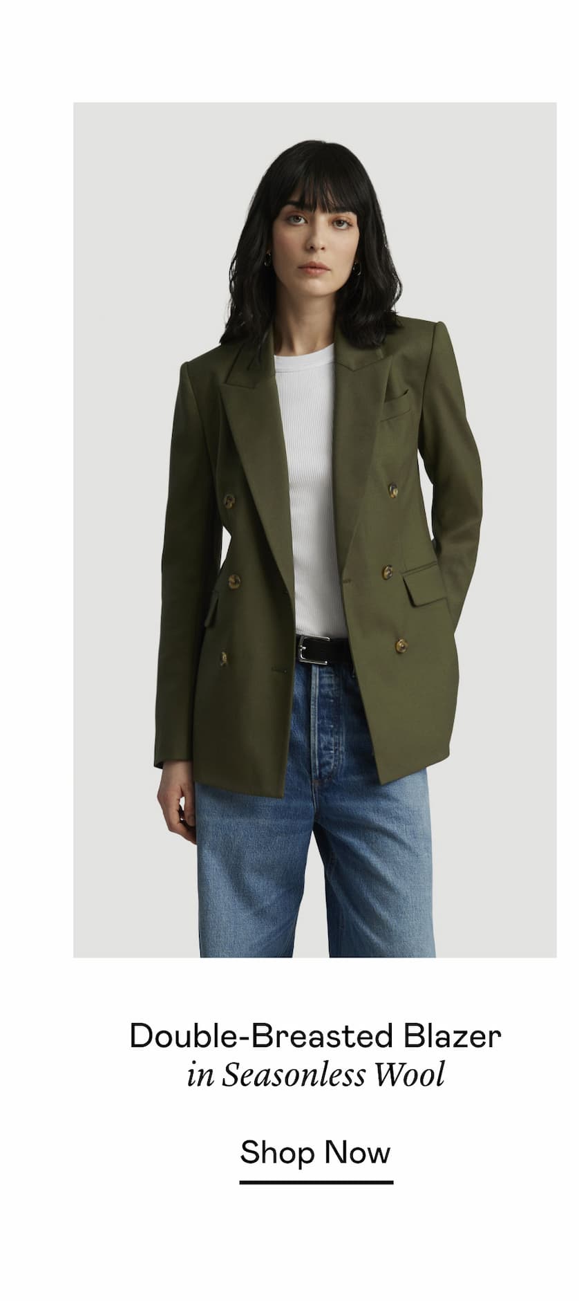 Double-Breasted Blazer in Seasonless Wool
