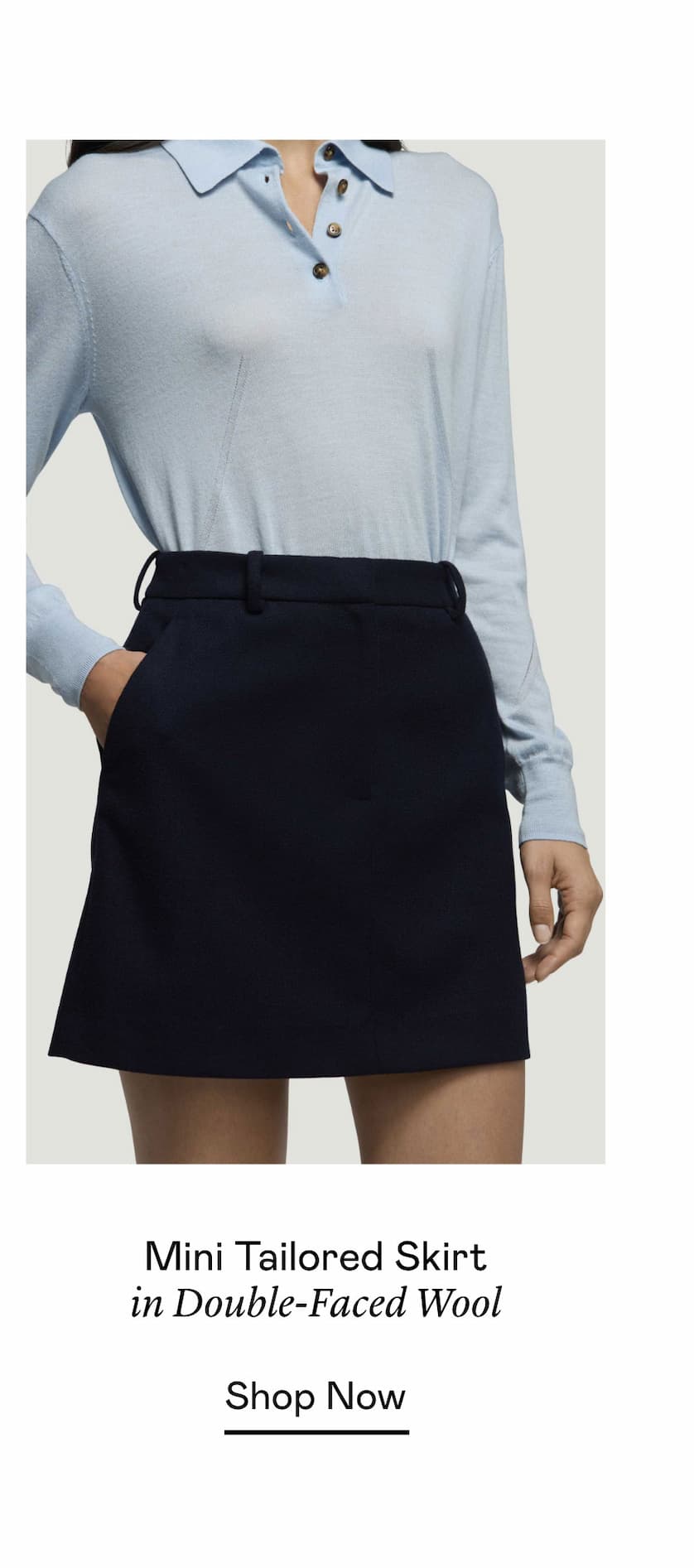 Mini Tailored Skirt in Double-Faced Wool Mini Tailored Skirt in Double-Faced Wool