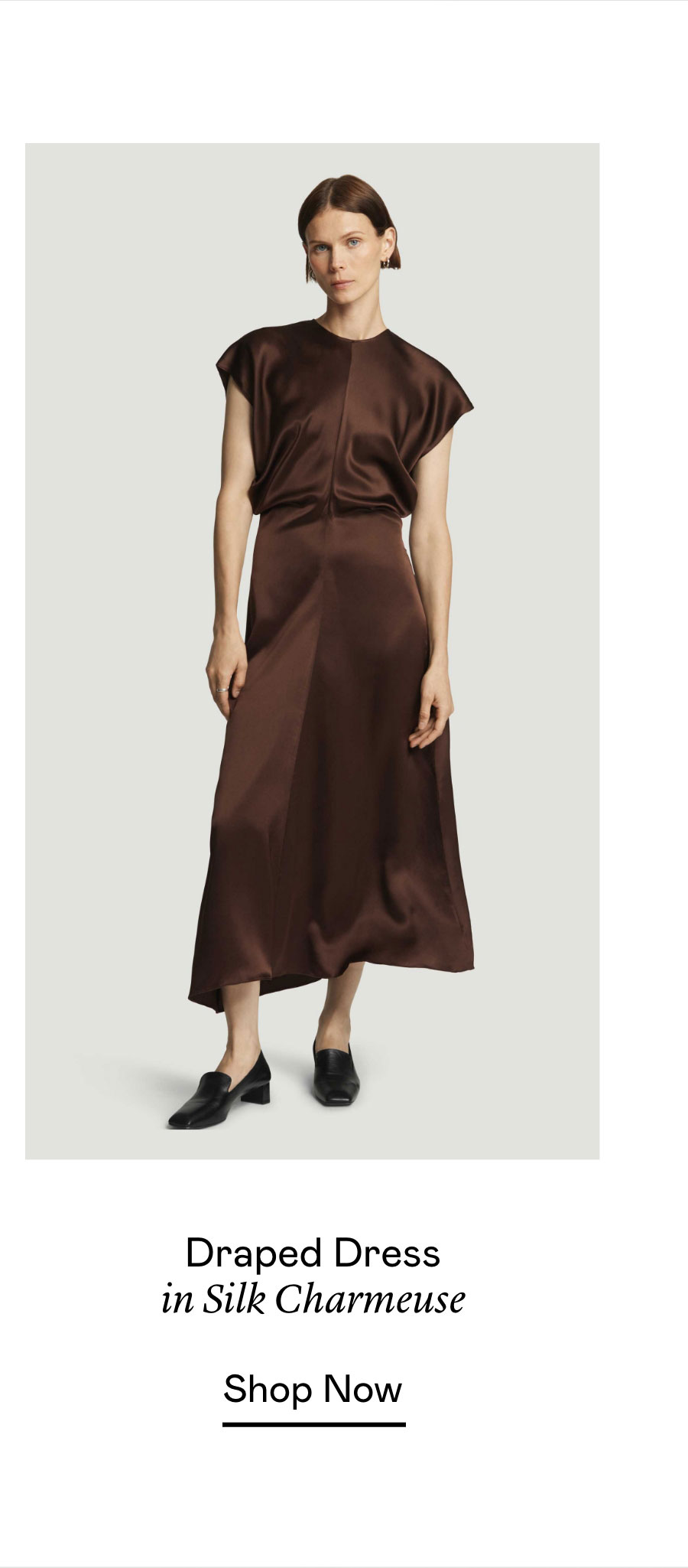 Draped Dress in Silk Charmeuse Draped Dress in Silk Charmeuse