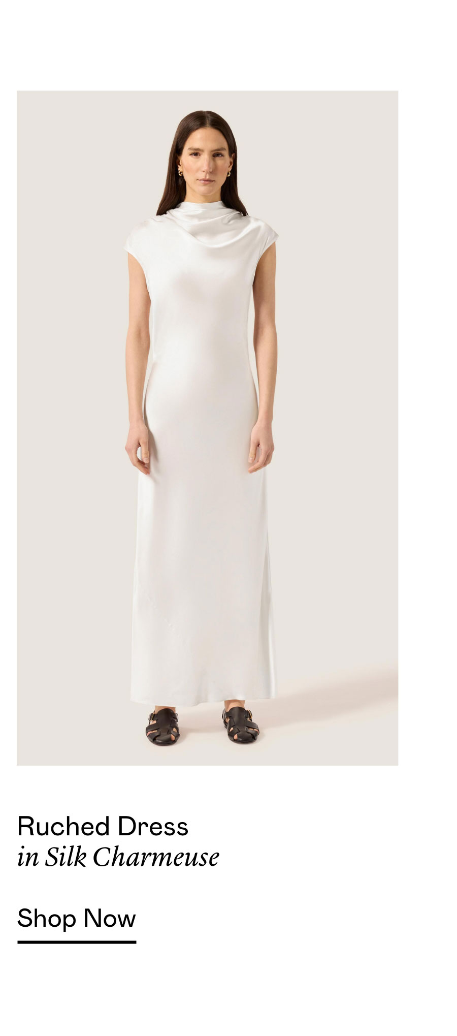 Bias Midi Skirt in Silk Twill