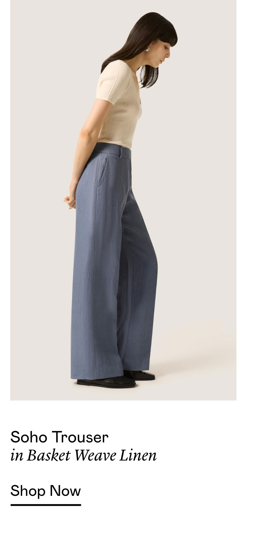 Soho Trouser in Basket Weave Linen