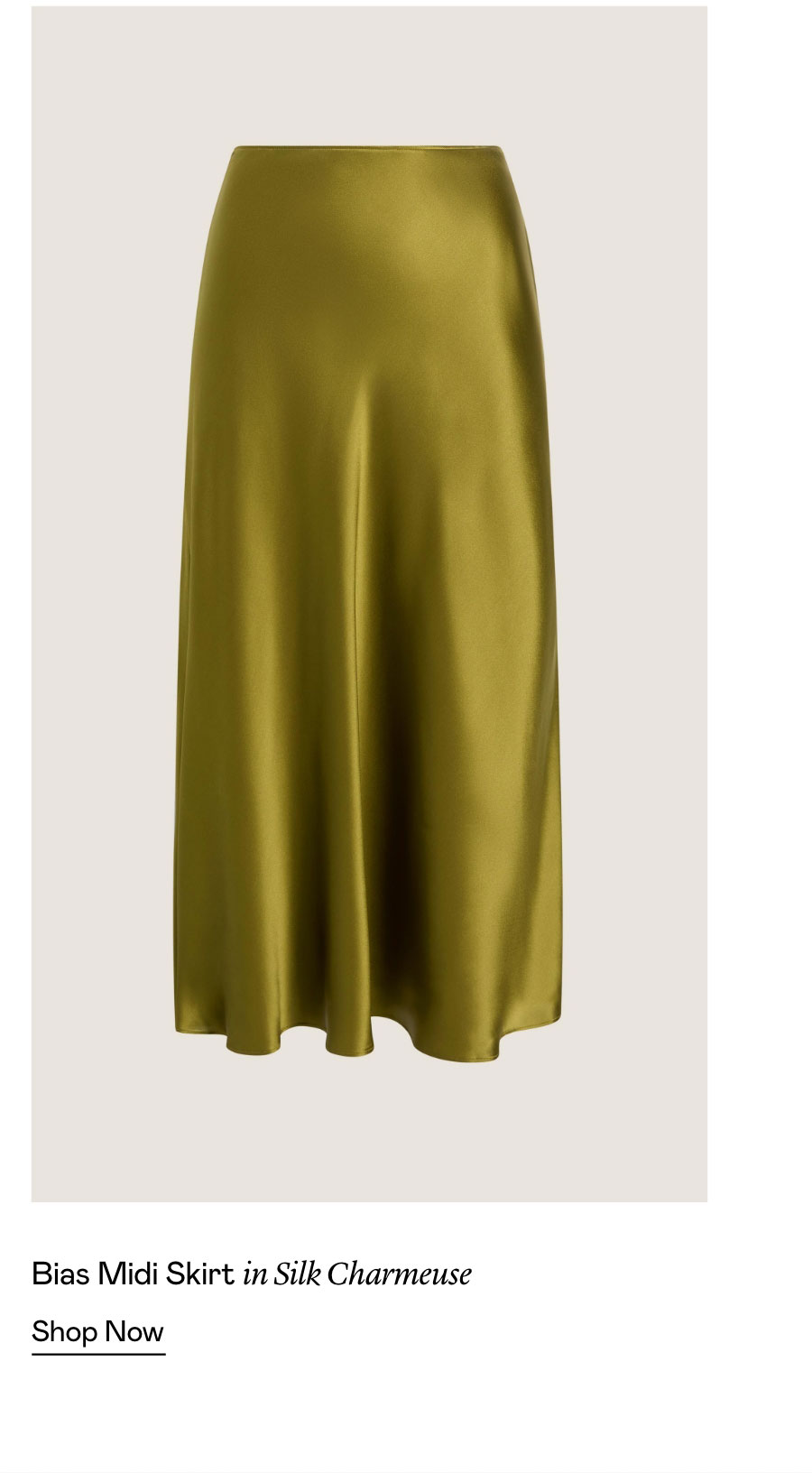 Bias Midi Skirt in Silk Charmeuse