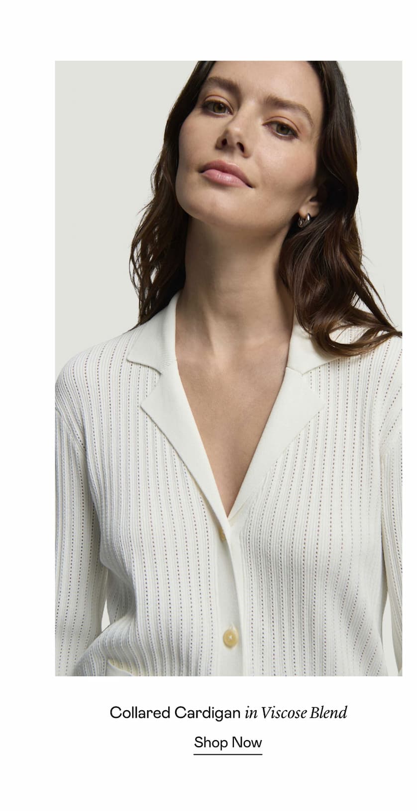 Collared Cardigan in Viscose Blend Collared Cardigan in Viscose Blend