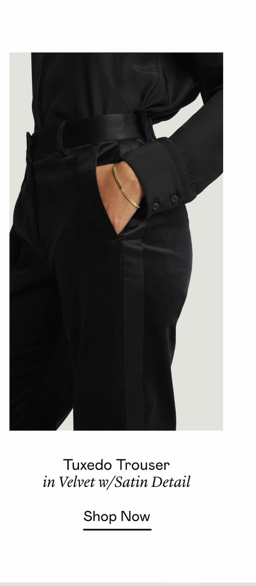Tuxedo Trouser in Velvet w/Satin Detail Tuxedo Trouser in Velvet w/Satin Detail