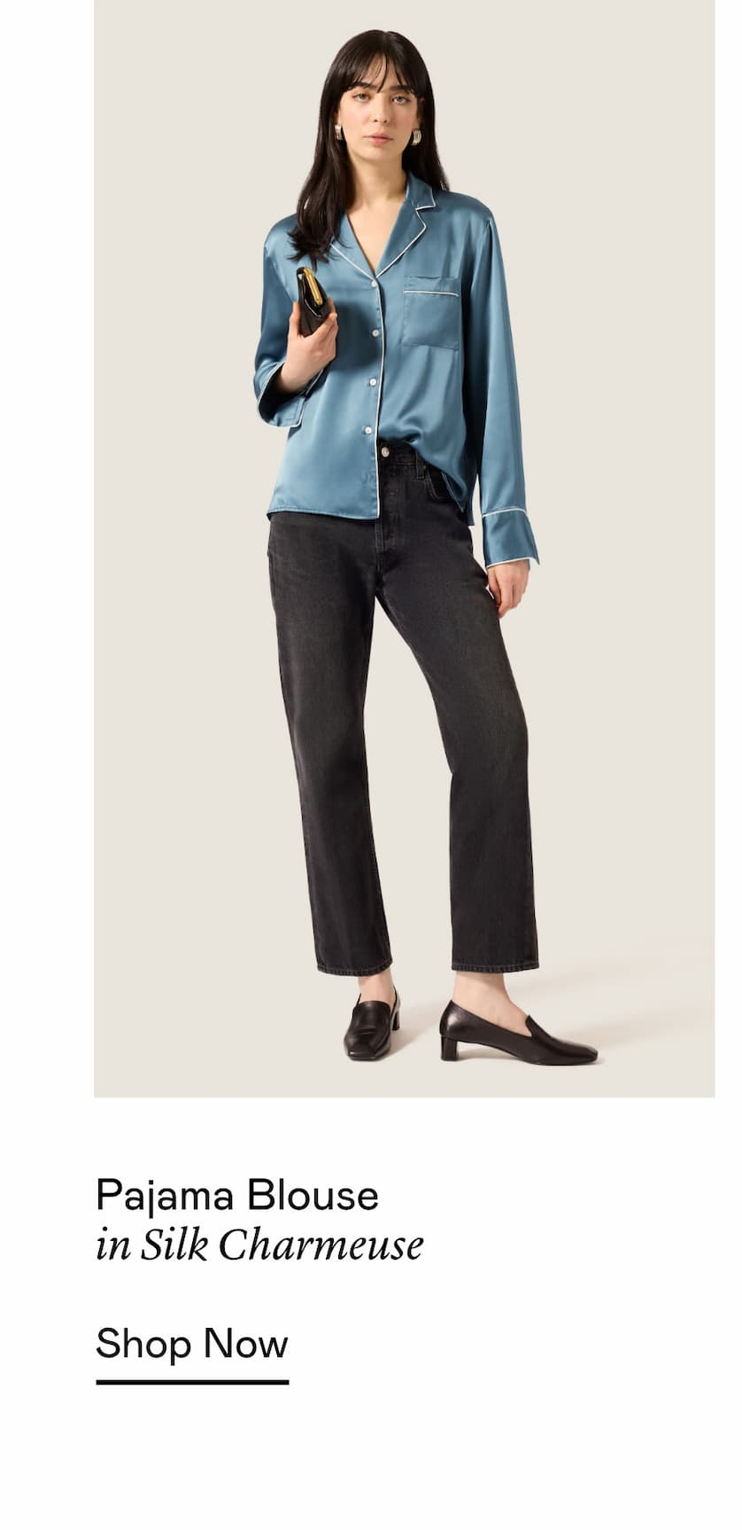 Pajama Blouse in Silk Charmeuse Pajama Blouse in Silk Charmeuse