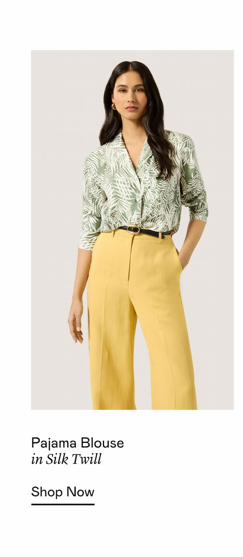 Pajama Blouse in Silk Twill