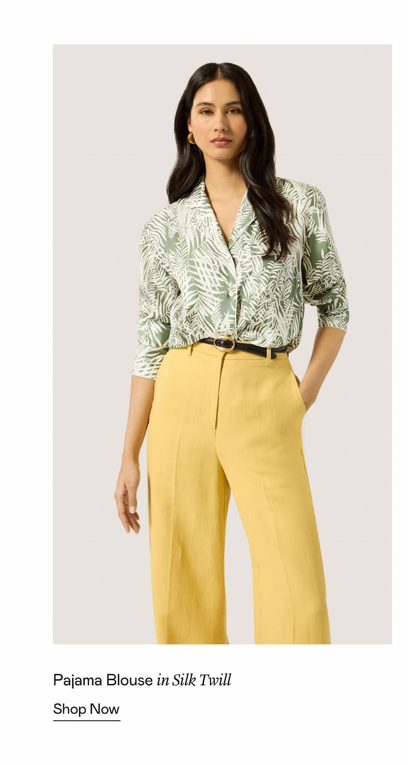 Pajama Blouse in Silk Twill