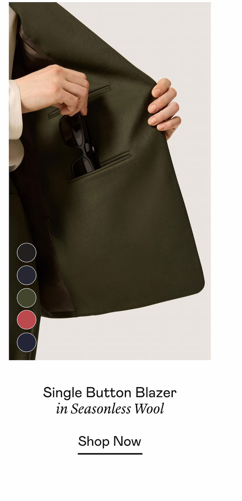 Single Button Blazer in Seasonless Wool