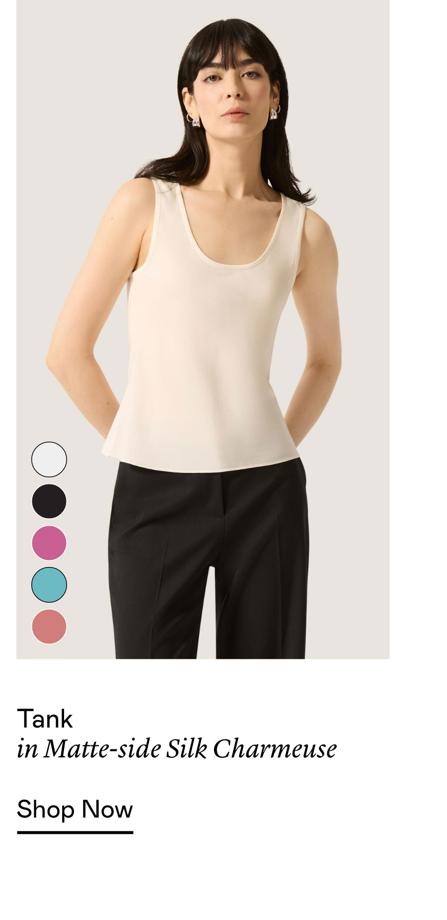 Tank in Matte-side Silk Charmeuse Tank in Matte-side Silk Charmeuse
