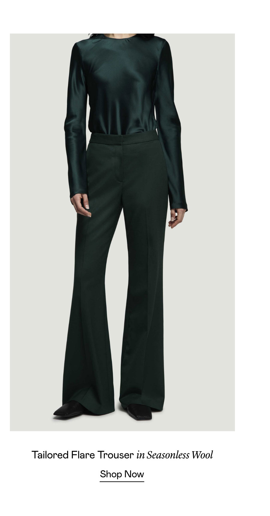 Tailored Flare Trouser in Seasonless Wool Tailored Flare Trouser in Seasonless Wool