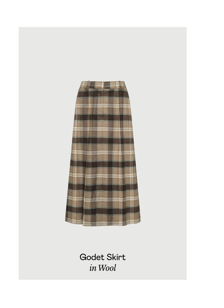 Godet Skirt in Wool Godet Skirt in Wool
