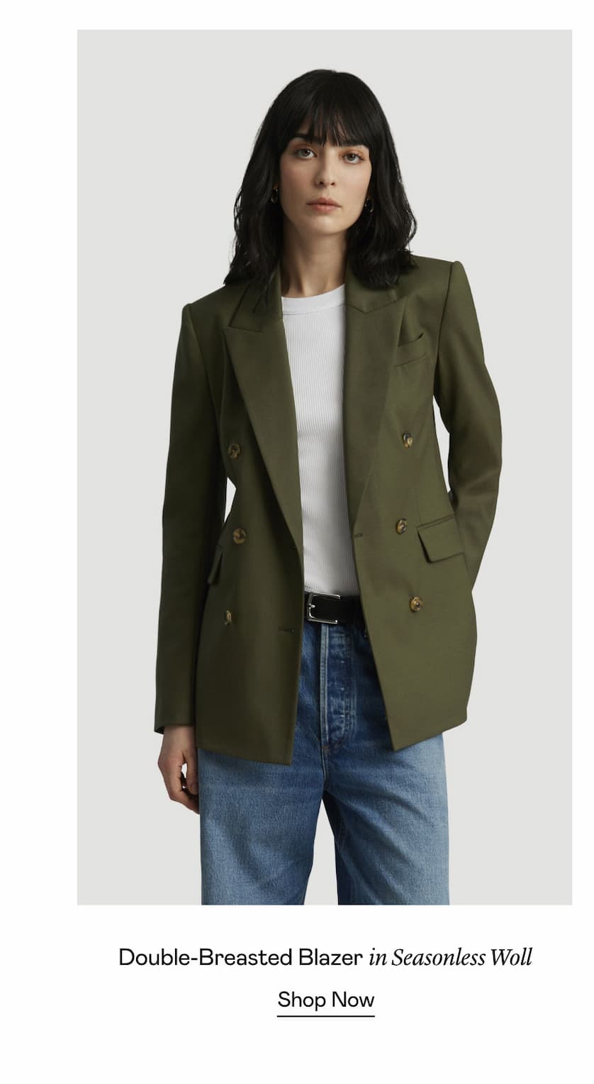 Double-Breasted Blazer in Seasonless Wool