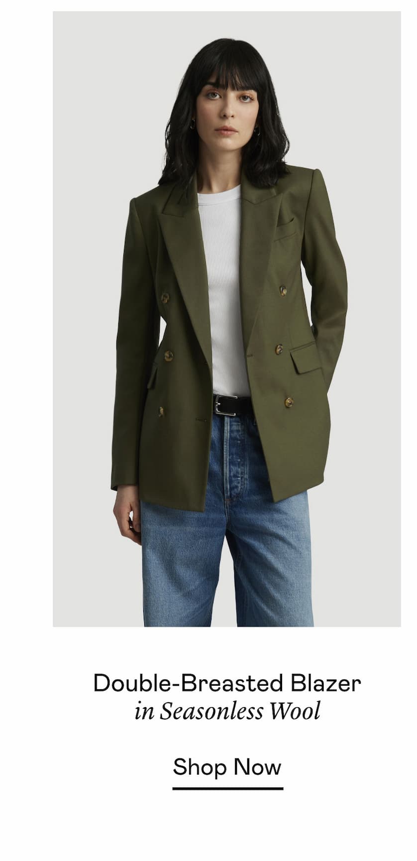 Double-Breasted Blazer in Seasonless Wool