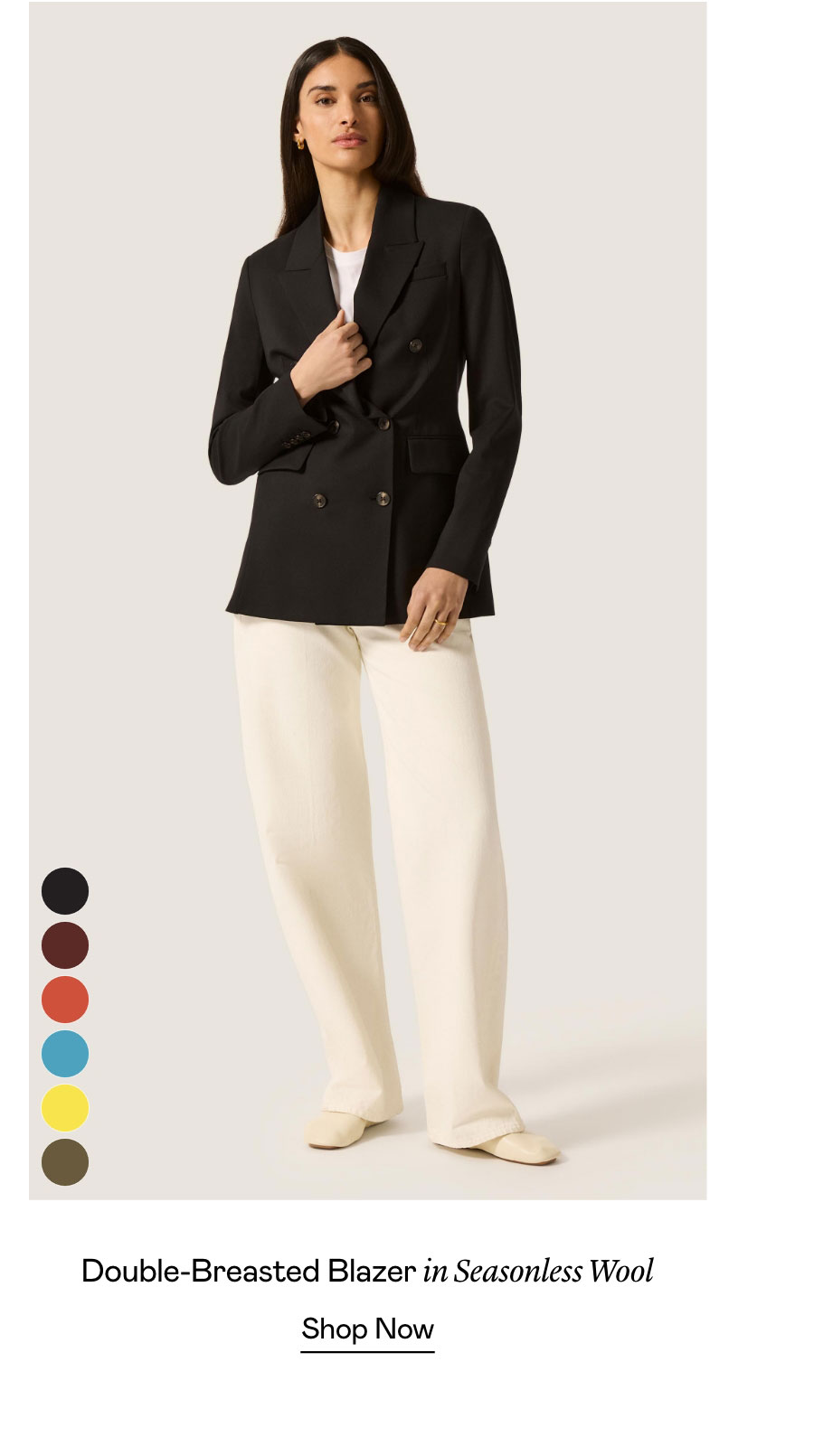 Double-Breasted Blazer in Seasonless Wool