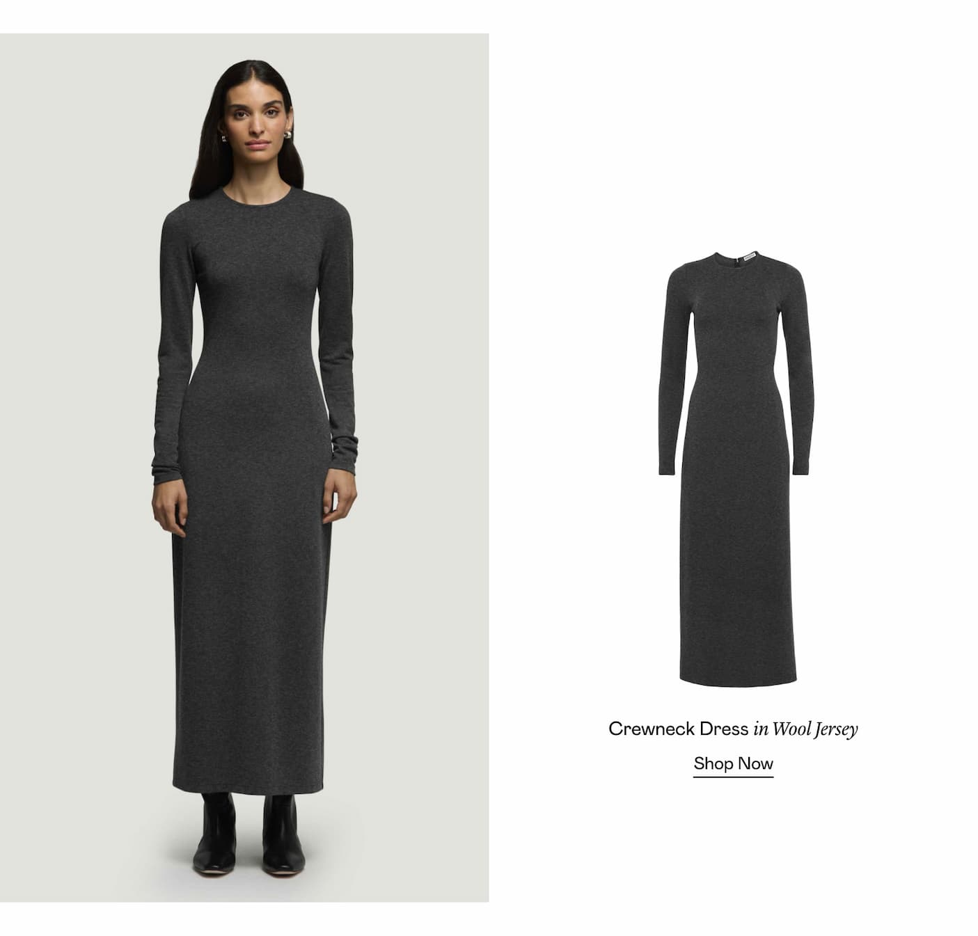 Crewneck Dress in Wool Jersey Crewneck Dress in Wool Jersey