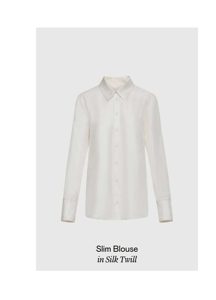 Slim Blouse in Silk Twill Slim Blouse in Silk Twill