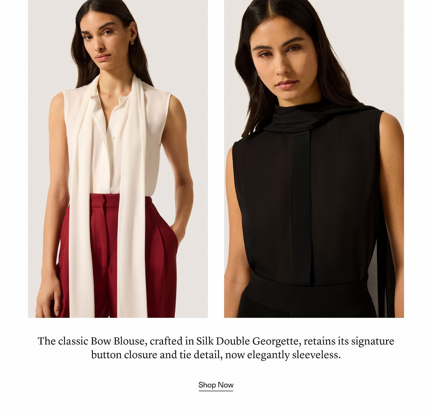 Sleeveless Bow Blouse 