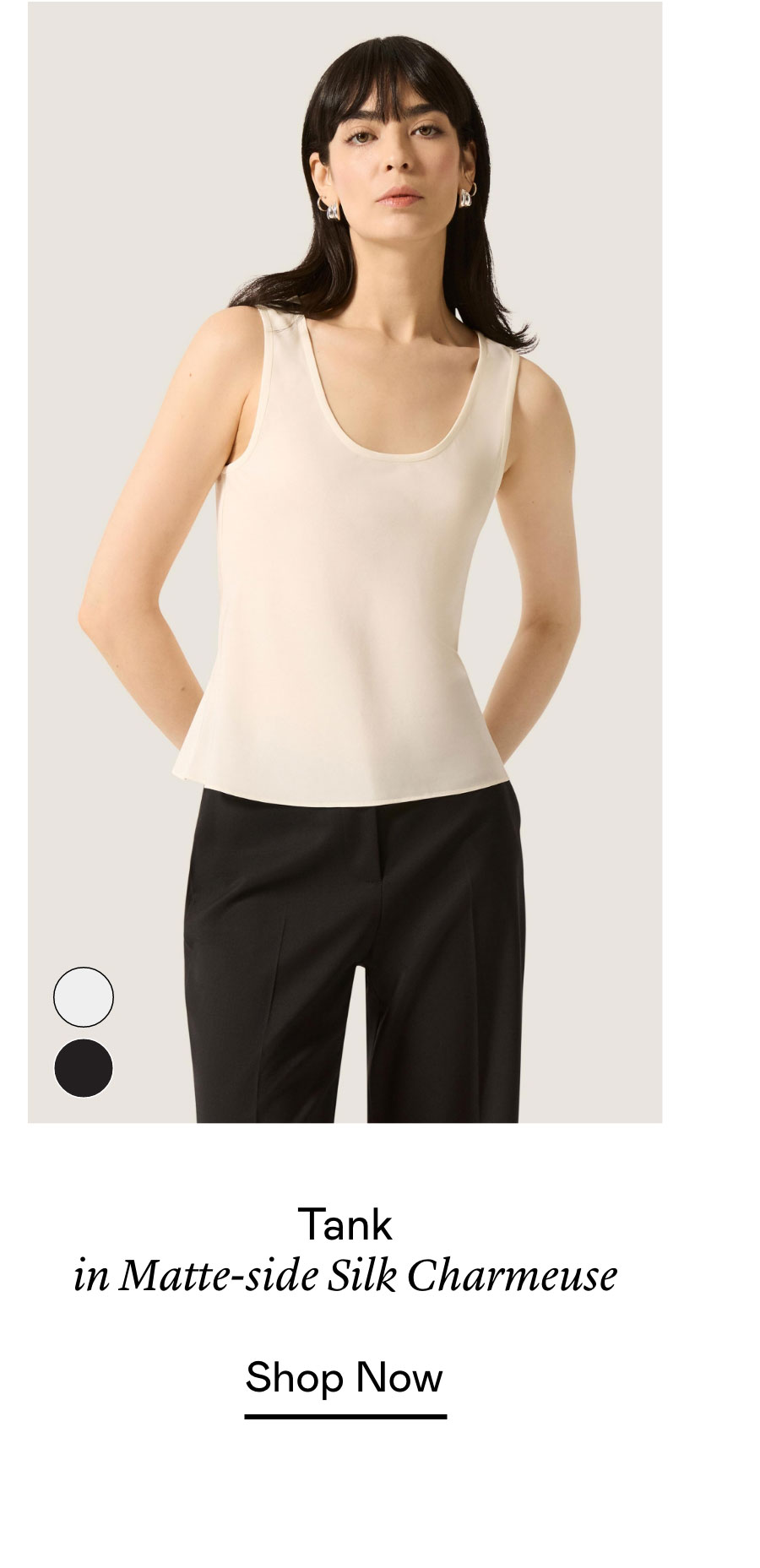 Tank in Matte-side Silk Charmeuse