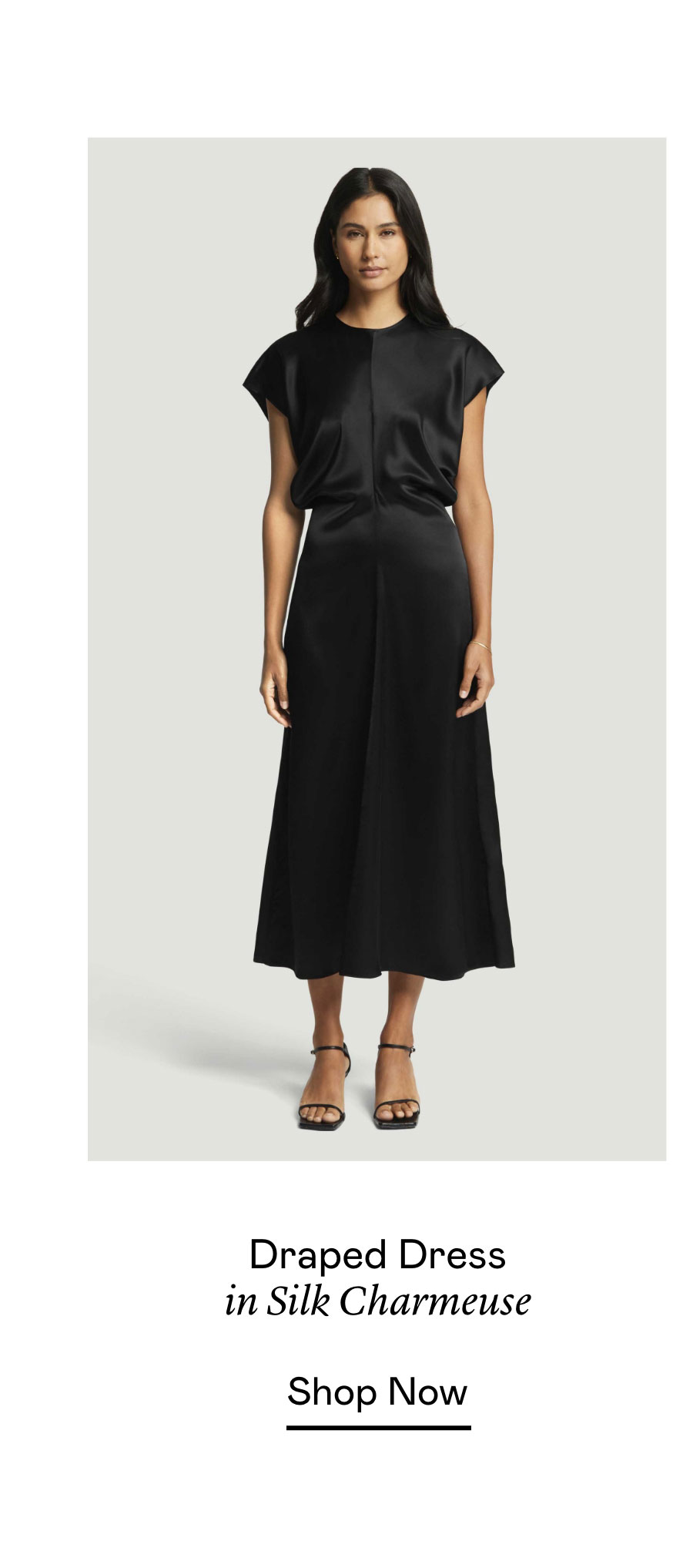 Draped Dress in Silk Charmeuse