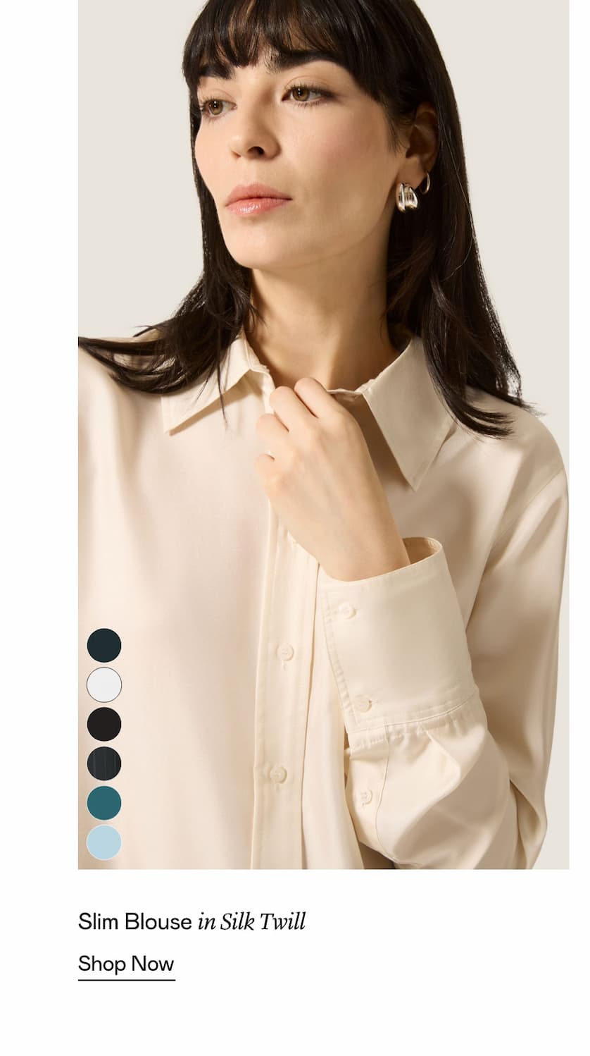 Slim Blouse in Silk Twill
