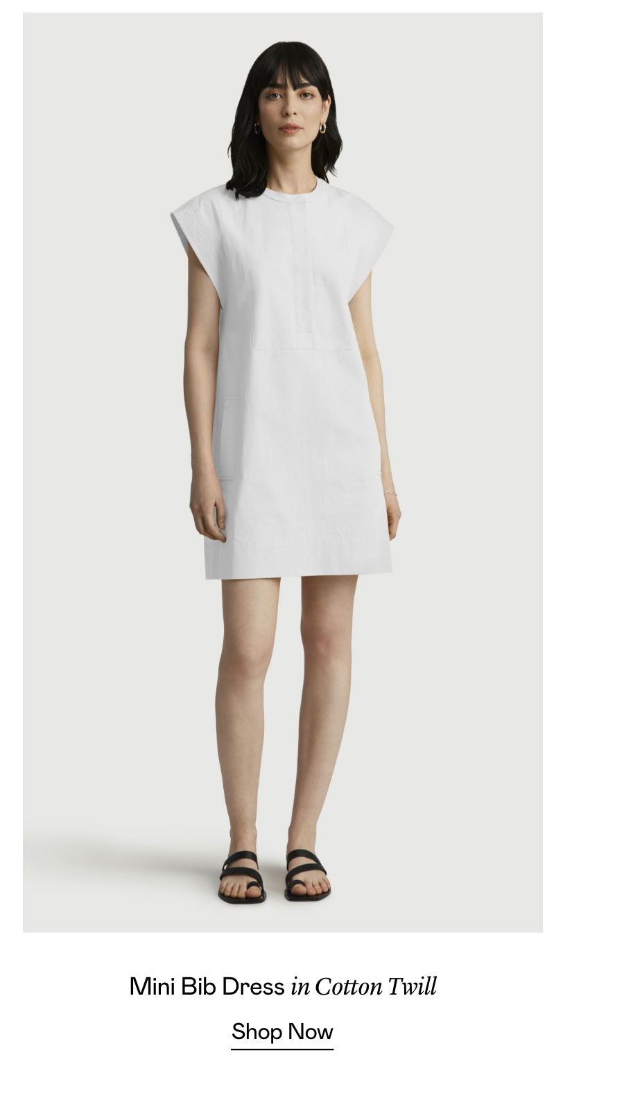 Mini Bib Dress in Cotton Twill