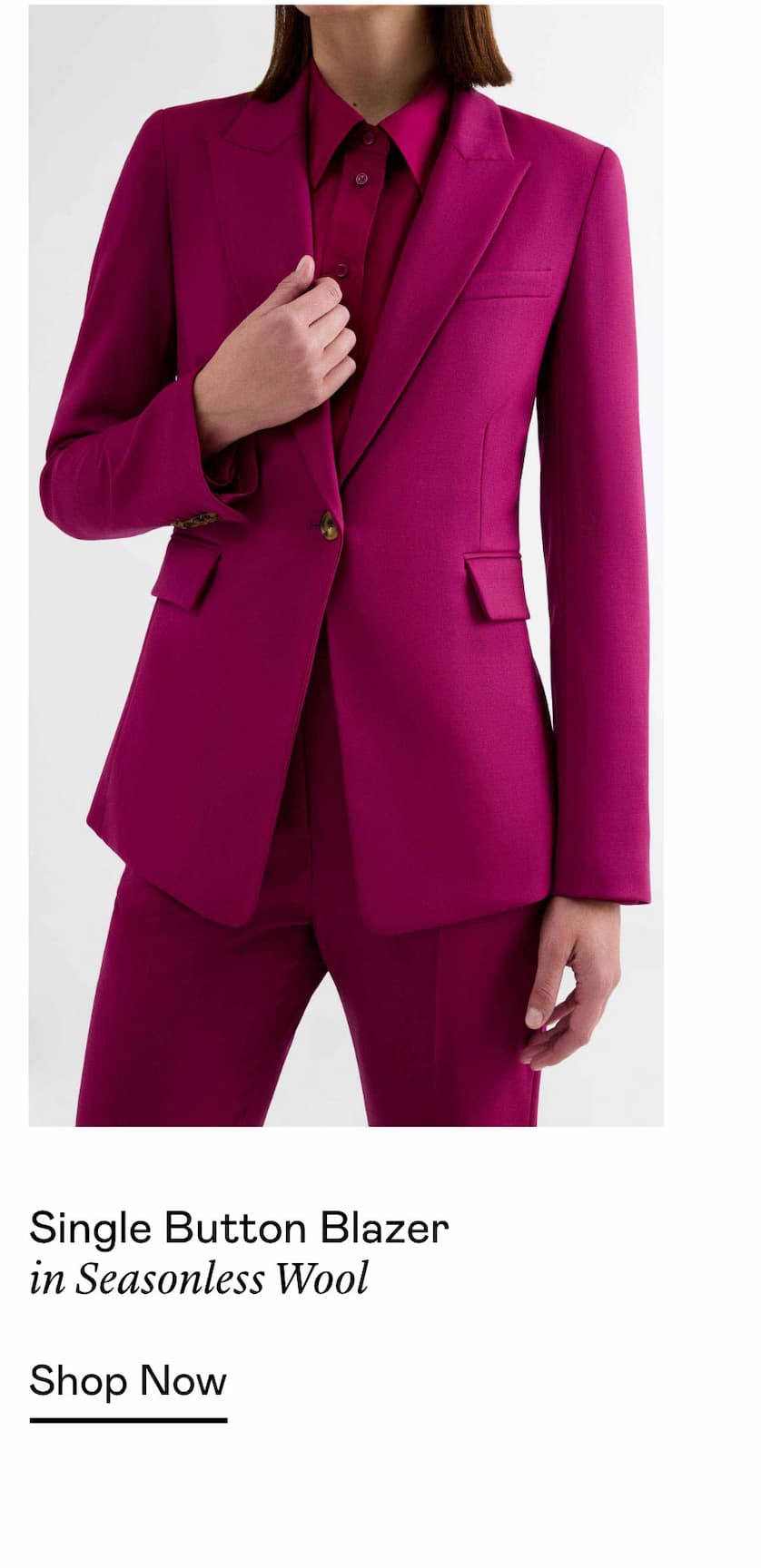 Single Button Blazer in Seasonless Wool