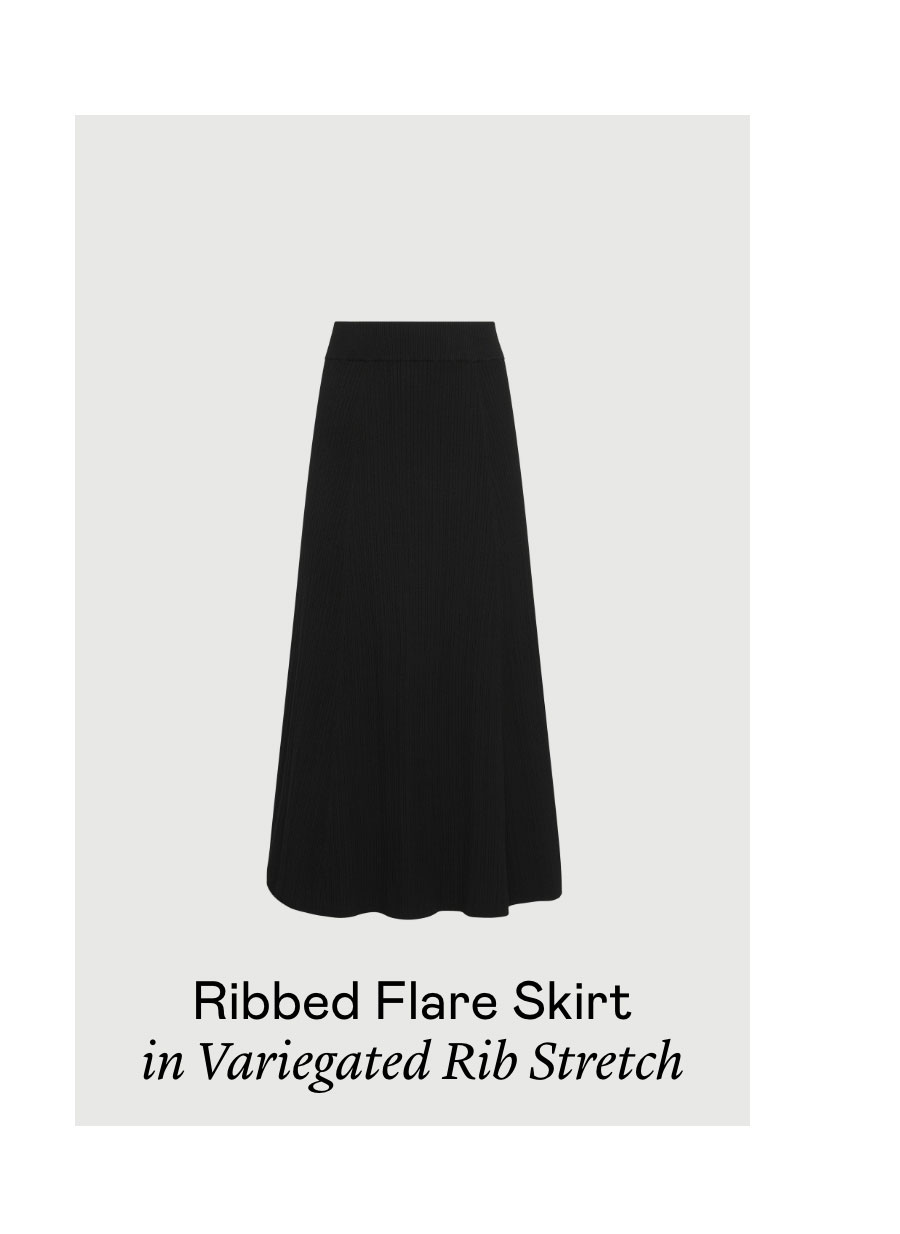 Ribbed Flare Skirt in Variegated Rib Stretch Ribbed Flare Skirt in Variegated Rib Stretch