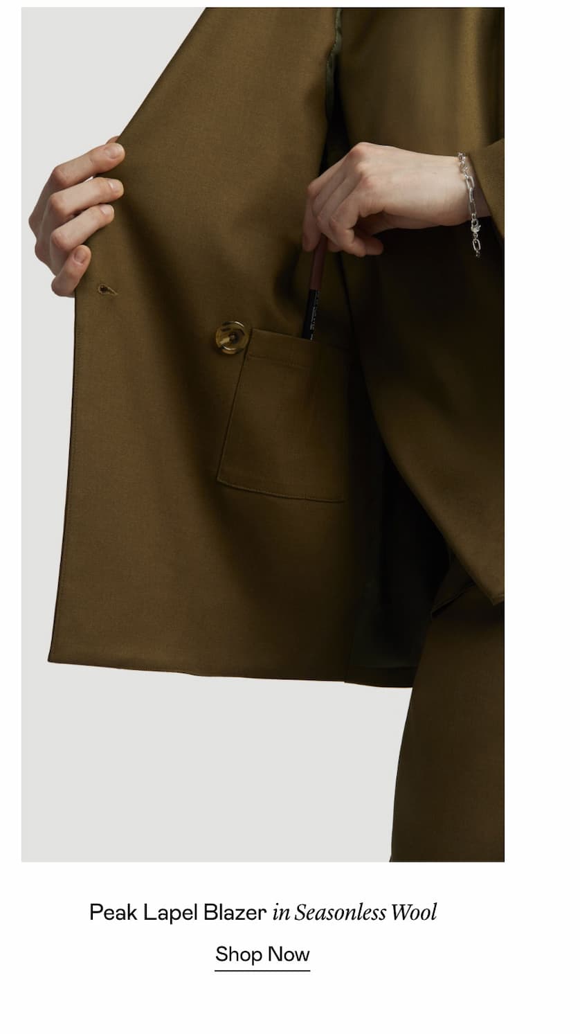 Peak Lapel Blazer in Seasonless Wool