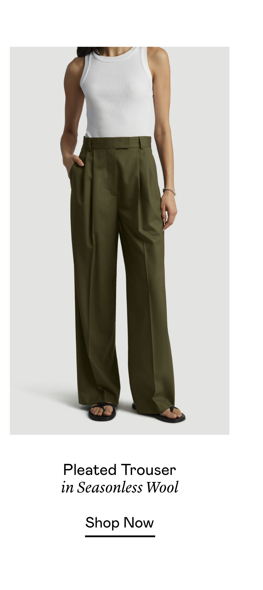 Pleated Trouser in Seasonless Wool