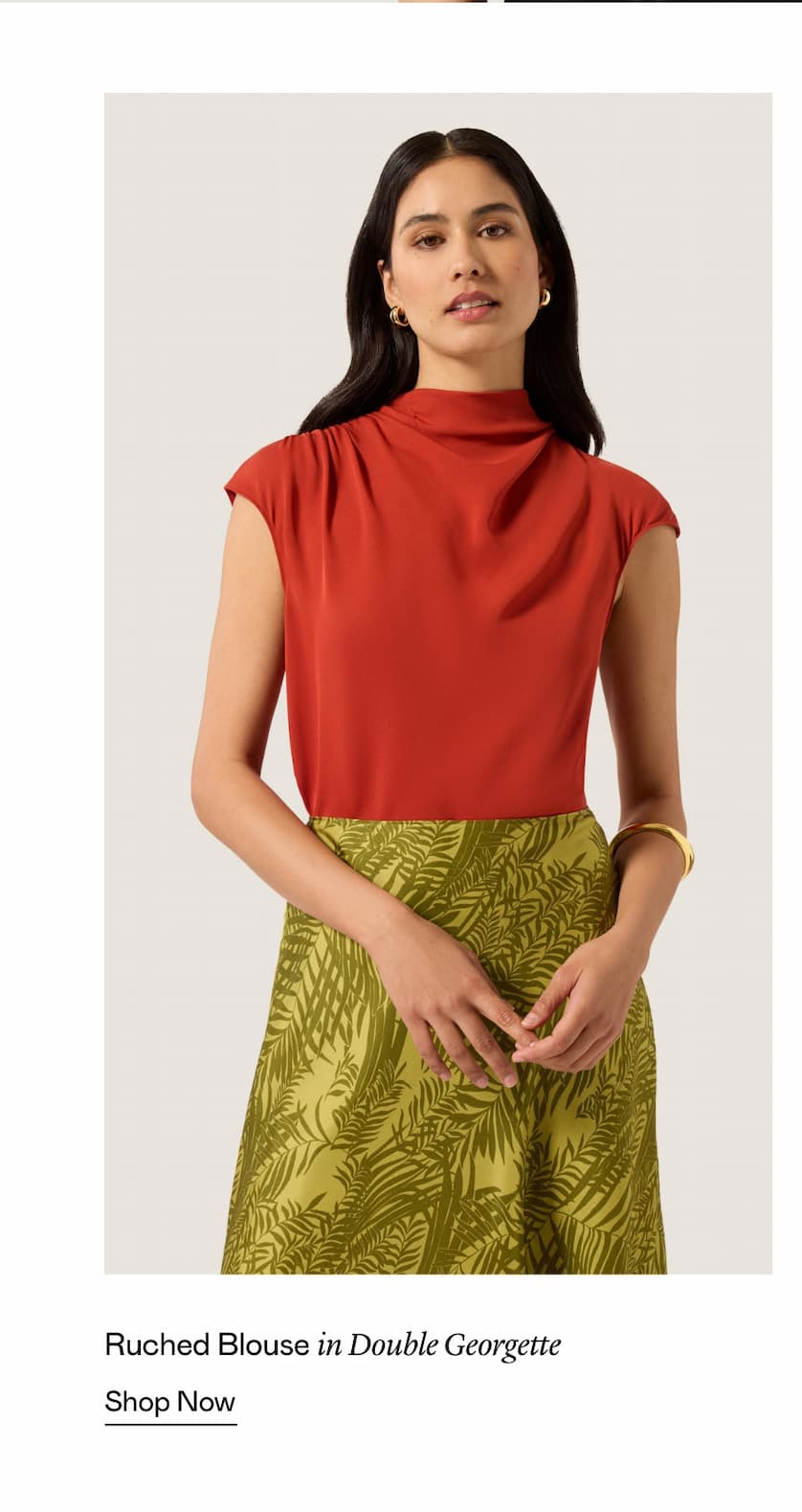 Ruched Blouse in Double Georgette
