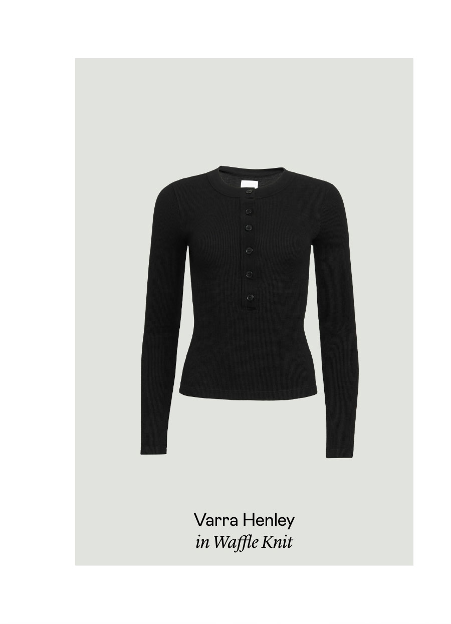 Varra Henley in Waffle Knit