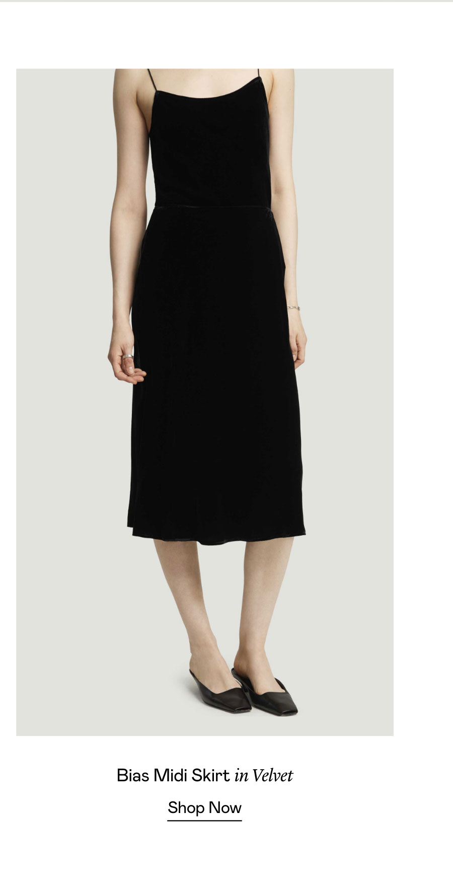 Bias Midi Skirt in Velvet