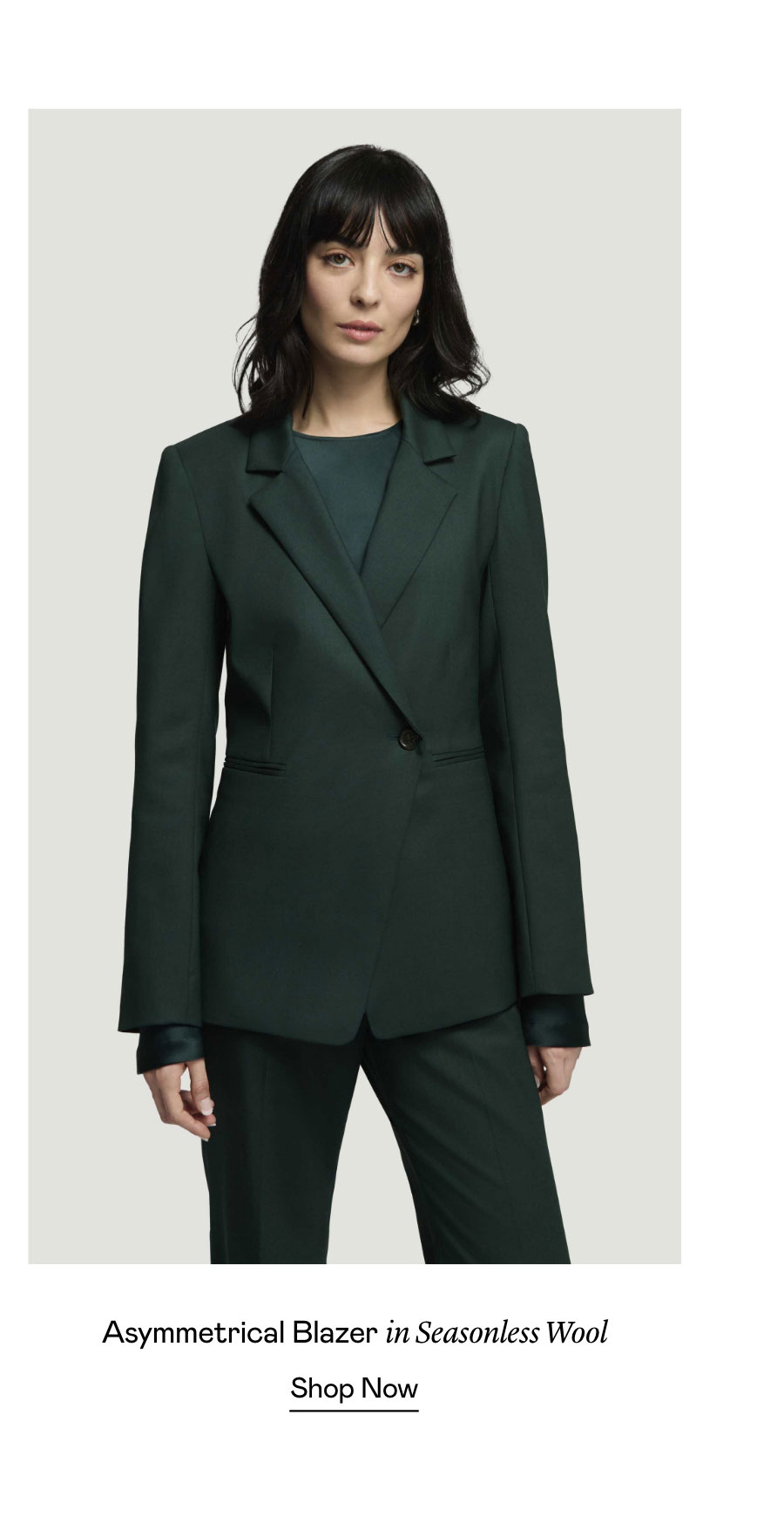 Asymmetrical Blazer in Seasonless Wool Asymmetrical Blazer in Seasonless Wool