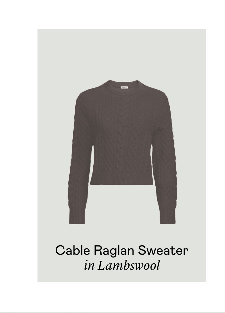 Cable Raglan Sweater in Lambswool