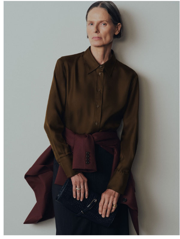 Slim Blouse in Silk Twill