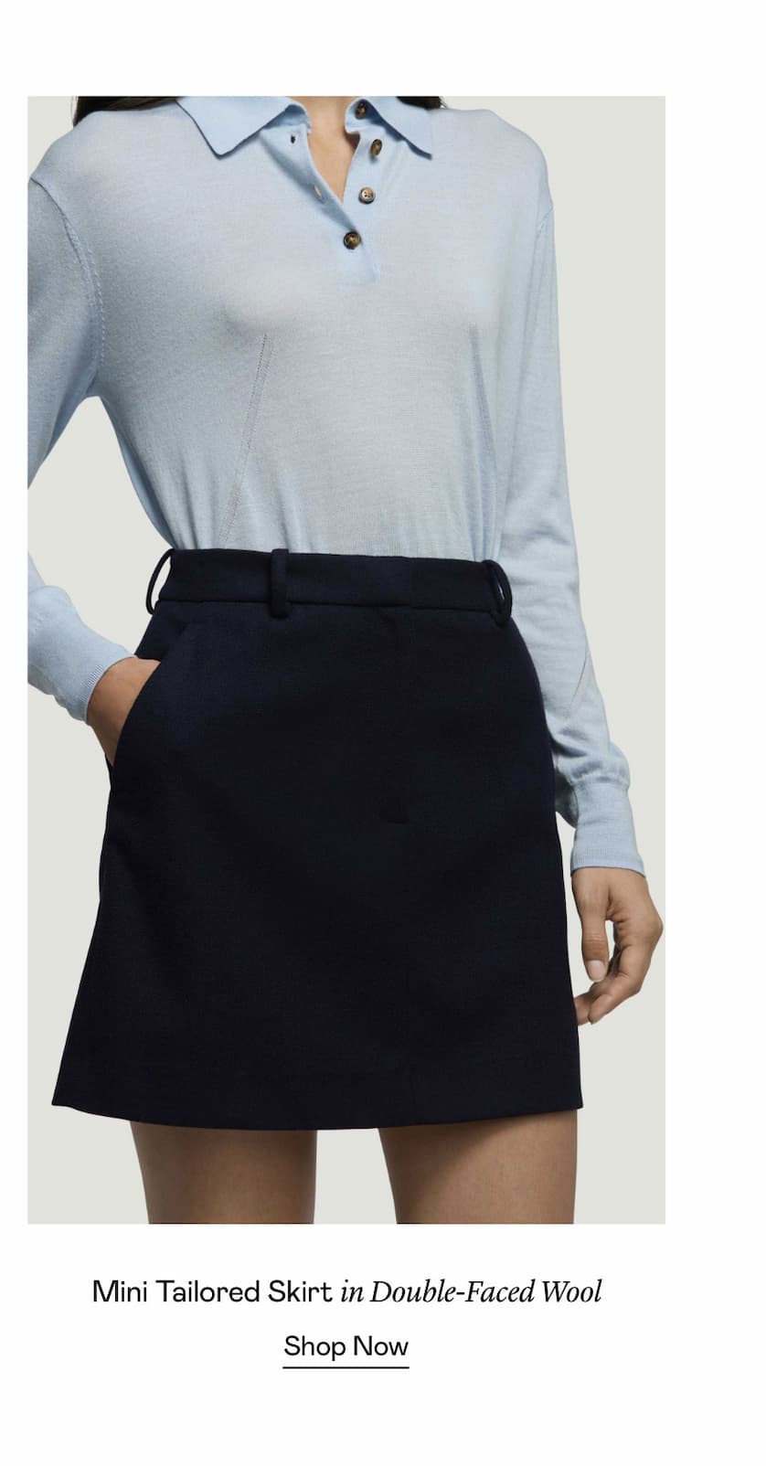 Mini Tailored Skirt in Double-Faced Wool Mini Tailored Skirt in Double-Faced Wool