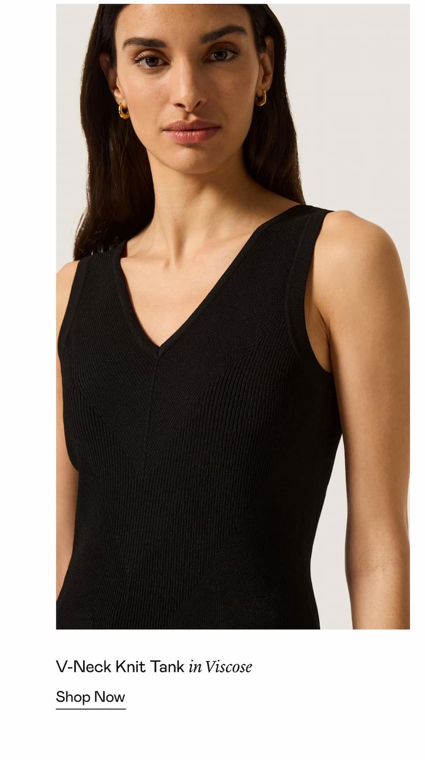 V-Neck Knit Tank in Viscose
