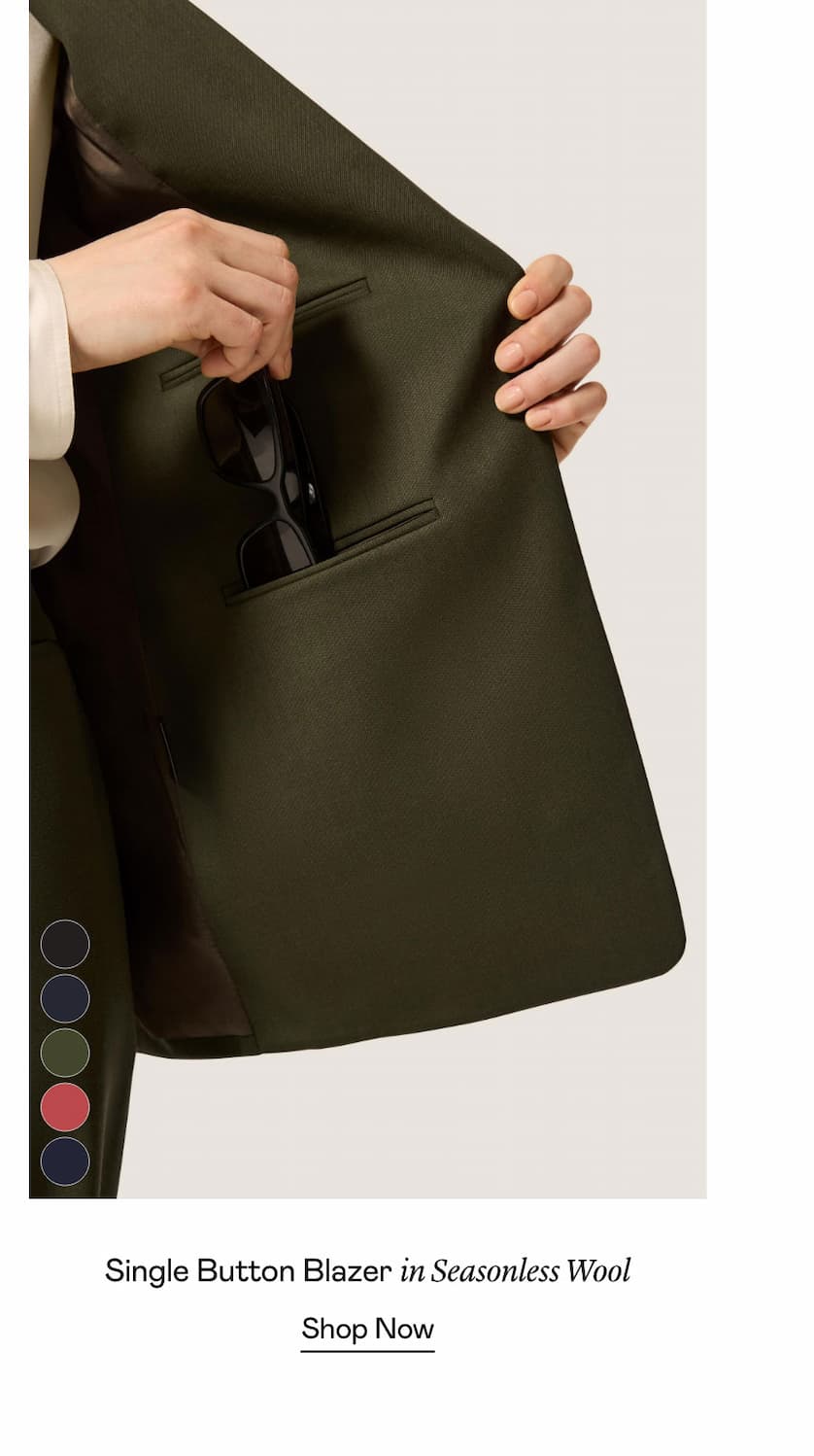 Single Button Blazer in Seasonless Wool