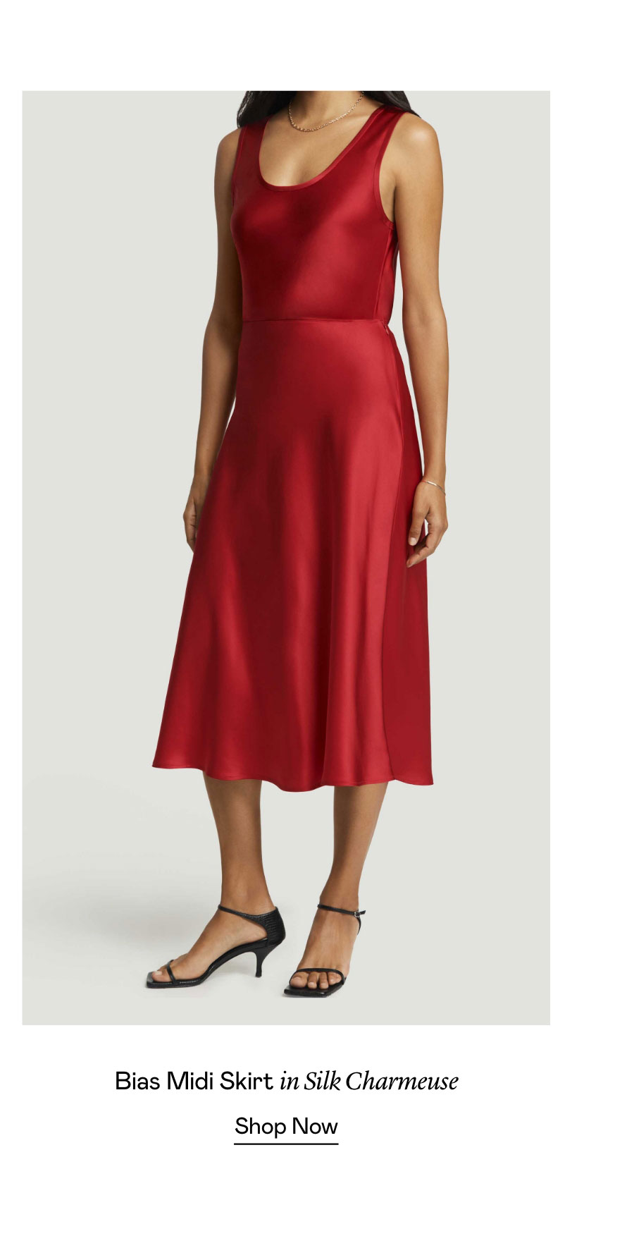 Bias Midi Skirt in Silk Charmeuse