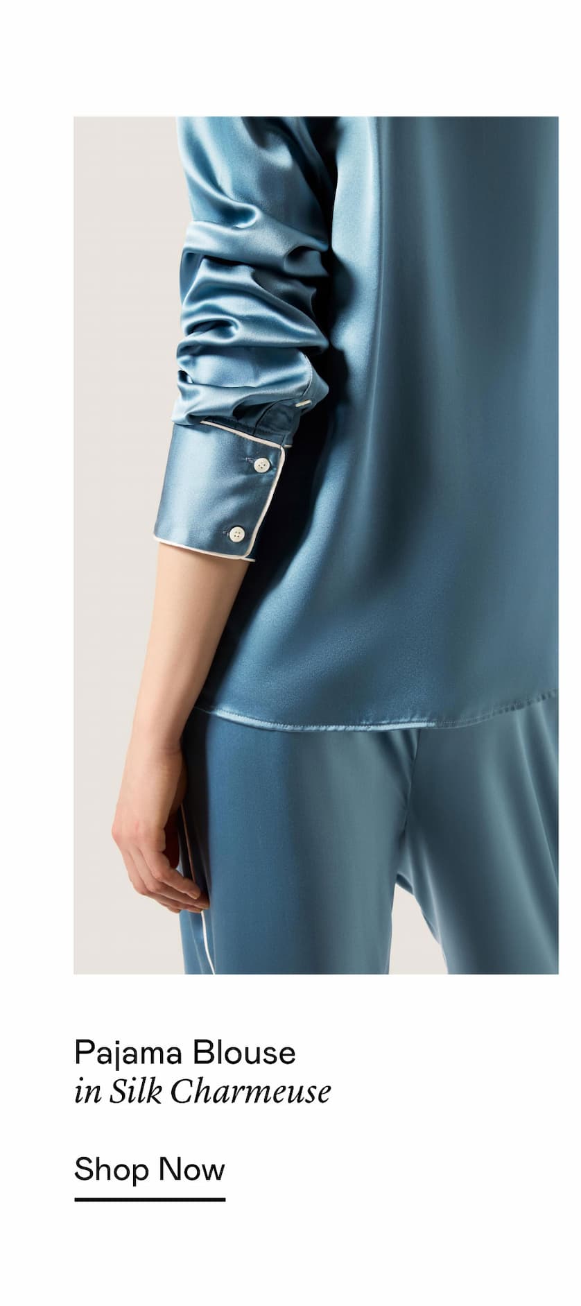 Pajama Blouse in Silk Charmeuse