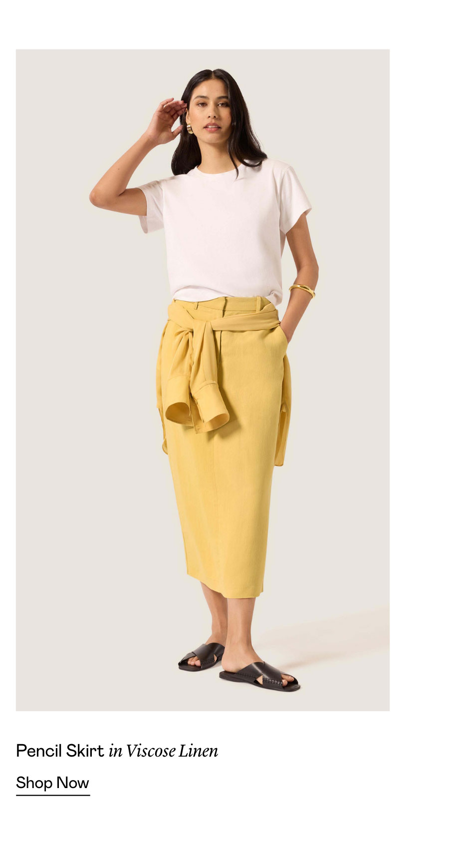 Pencil Skirt in Viscose Linen