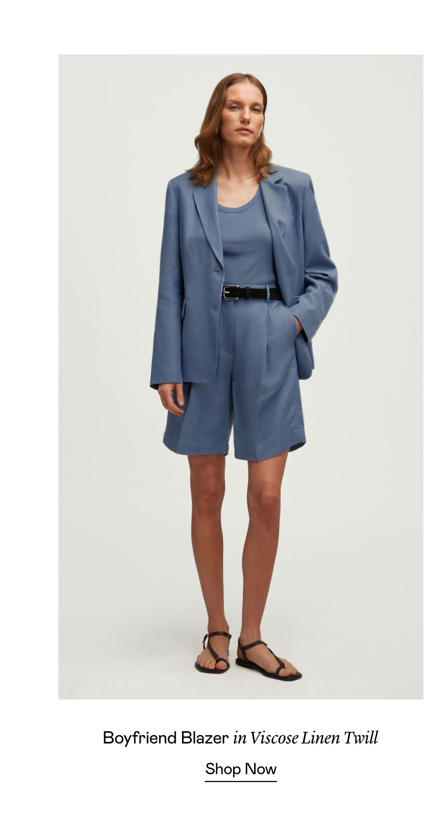 Boyfriend Blazer in Viscose Linen Twill