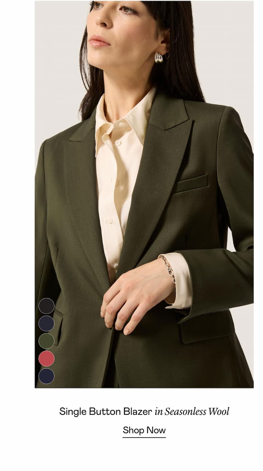 Single Button Blazer in Seasonless Wool
