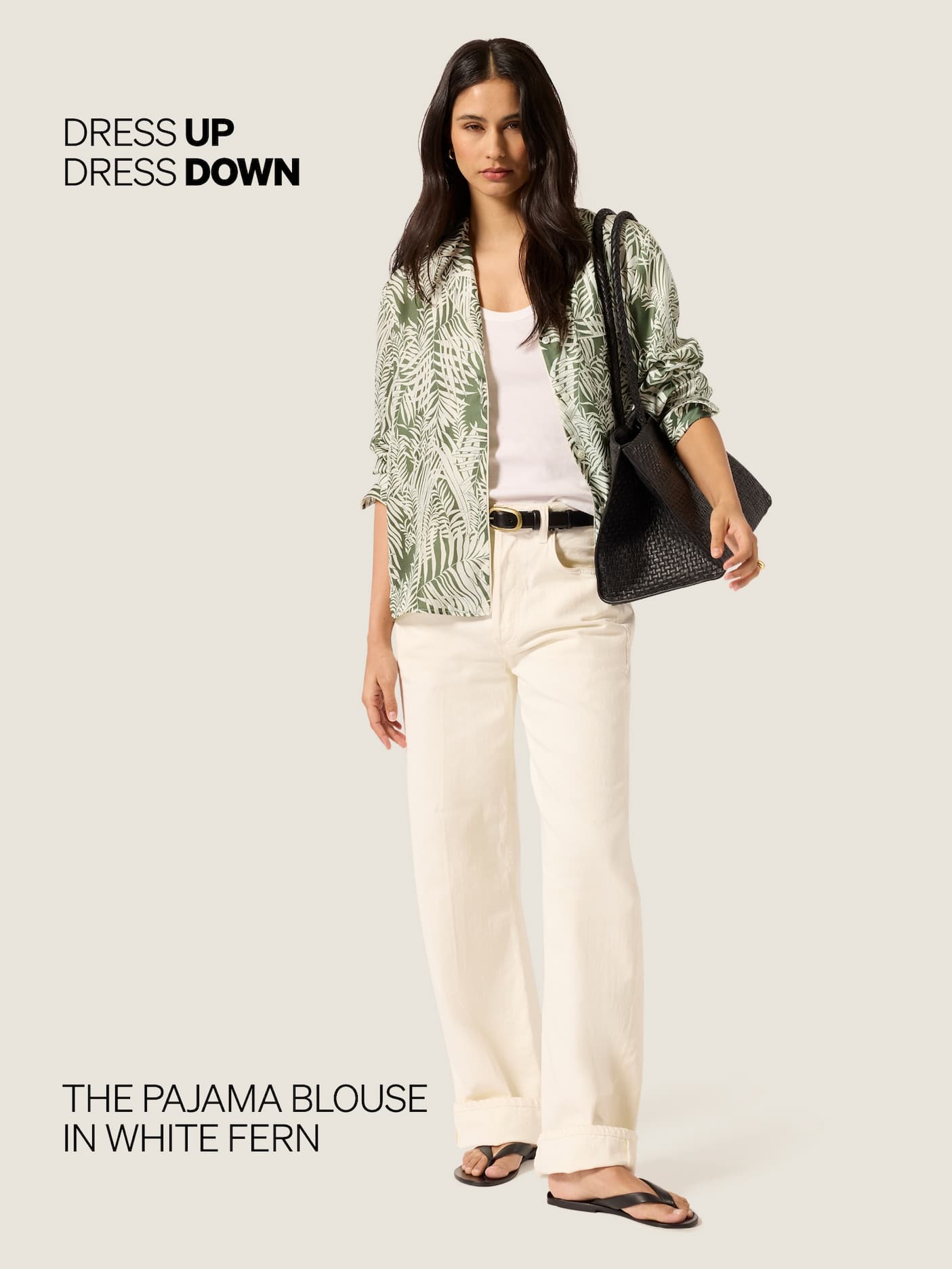 Dress Up / Dress Down: The Pajama Blouse in White Fern