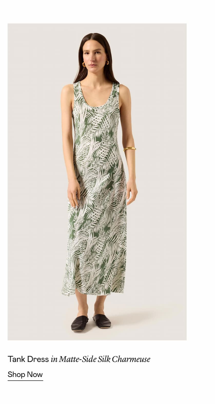 Tank Dress in Matte-Side Silk Charmeuse