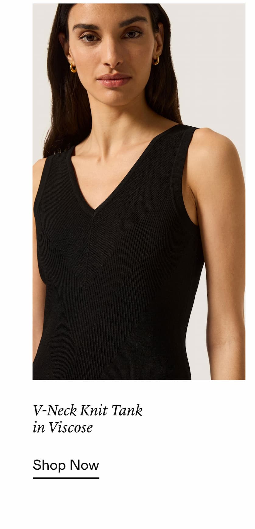 V-Neck Knit Tank in Viscose