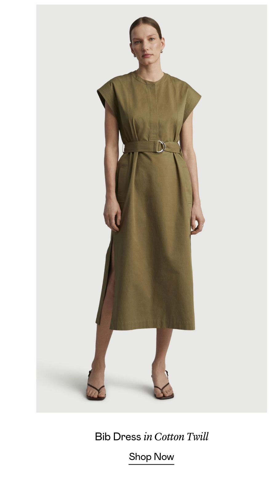 Bib Dress in Cotton Twill
