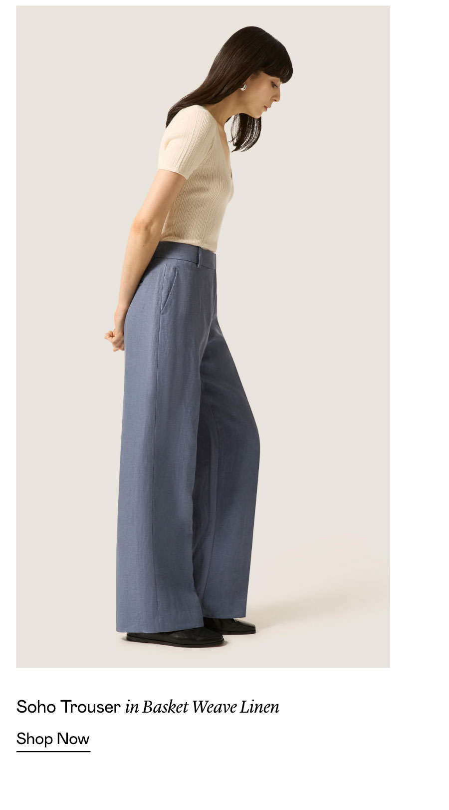 Soho Trouser in Basket Weave Linen