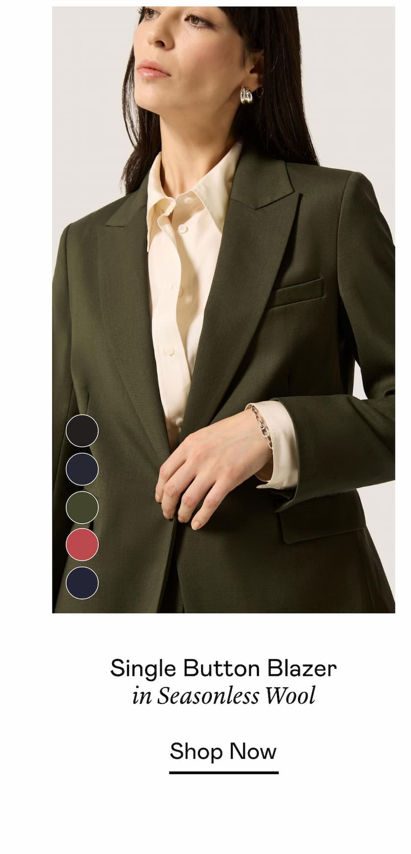 Single Button Blazer in Seasonless Wool